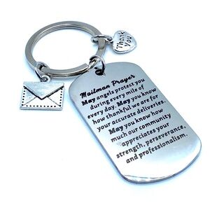 Mailman Prayer Keychain Bag Charm Mail Carrier Gift
